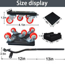 Large Furniture-Dolly-Furniture-Movers with-5-Wheels, Furniture Sliders Lifters Tool Set for Moving Heavy Duty, Furniture Dollies - Black-red