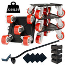 Large Furniture-Dolly-Furniture-Movers with-5-Wheels, Furniture Sliders Lifters Tool Set for Moving Heavy Duty, Furniture Dollies - Black-red