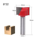22mm blade diameter 8mm Wood Cutter Cleaning Bottom Engraving Bits Solid Carbide Router Bit Woodworking Tools CNC Milling Endmill - Silver-Red