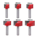 6Pcs 8mm Wood Cutter Cleaning Bottom Engraving Bits Solid Carbide Router Bit Woodworking Tools CNC Milling Endmill - Silver-Red - Size 6Pcs