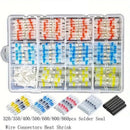 Solder Ring Wire Connectors Heat Shrink Butt Terminals Electrical Connector Kit - Multi - Size 860Pcs