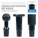 woodworking carving and polishing set, angle grinder accessories, wood carving tools, wood grinding balls, durable woodworking tools - Black - Size 14mm