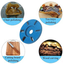 Stump Remover Angle Grinder Wood Carving Disc 6 Teeth Chainsaw Mill Cutter Woodworking Blade Tools Wood Turbo Carving Disc Wood Grinding Shaping Disc Grinder Disc for Wood Polish Flat Blade - Blue - Inner diameter 22mm