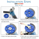 Stump Remover Angle Grinder Wood Carving Disc 6 Teeth Chainsaw Mill Cutter Woodworking Blade Tools Wood Turbo Carving Disc Wood Grinding Shaping Disc Grinder Disc Arc Blade - Blue - Inner diameter 22mm