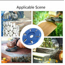 Stump Remover Angle Grinder Wood Carving Disc 6 Teeth Chainsaw Mill Cutter Woodworking Blade Tools Wood Turbo Carving Disc Wood Grinding Shaping Disc Grinder Disc Arc Blade - Blue - Inner diameter 22mm