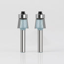 2Pcs Edges Banding Chamfer Router,1/4" Shank,19/32" Dia,1/2" Cut Depth 2-Blade Chamfer Router Bits,Forward & Reverse Carbide Woodworking Flush Trim Router Bit Set