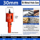 30mm Bi-Metal M42 High Speed Steel Hole Saw | with Pilot Drill Bit, Smooth Cutting Edge for PVC, Drywall, Wood, Plastic, Gypsum Board, Rubber, Thin Metal
