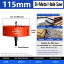 115mm Bi-Metal M42 High Speed Steel Hole Saw | with Pilot Drill Bit, Smooth Cutting Edge for PVC, Drywall, Wood, Plastic, Gypsum Board, Rubber, Thin Metal