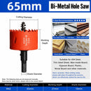 65mm Bi-Metal M42 High Speed Steel Hole Saw | with Pilot Drill Bit, Smooth Cutting Edge for PVC, Drywall, Wood, Plastic, Gypsum Board, Rubber, Thin Metal
