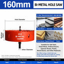 160mm Bi-Metal M42 High Speed Steel Hole Saw | with Pilot Drill Bit, Smooth Cutting Edge for PVC, Drywall, Wood, Plastic, Gypsum Board, Rubber, Thin Metal