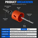 175mm Bi-Metal M42 High Speed Steel Hole Saw | with Pilot Drill Bit, Smooth Cutting Edge for PVC, Drywall, Wood, Plastic, Gypsum Board, Rubber, Thin Metal