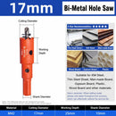 17mm Bi-Metal M42 High Speed Steel Hole Saw | with Pilot Drill Bit, Smooth Cutting Edge for PVC, Drywall, Wood, Plastic, Gypsum Board, Rubber, Thin Metal