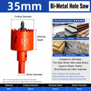 35mm Bi-Metal M42 High Speed Steel Hole Saw | with Pilot Drill Bit, Smooth Cutting Edge for PVC, Drywall, Wood, Plastic, Gypsum Board, Rubber, Thin Metal