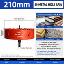 210mm Bi-Metal M42 High Speed Steel Hole Saw | with Pilot Drill Bit, Smooth Cutting Edge for PVC, Drywall, Wood, Plastic, Gypsum Board, Rubber, Thin Metal