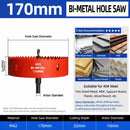 170mm Bi-Metal M42 High Speed Steel Hole Saw | with Pilot Drill Bit, Smooth Cutting Edge for PVC, Drywall, Wood, Plastic, Gypsum Board, Rubber, Thin Metal