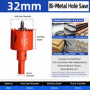 32mm Bi-Metal M42 High Speed Steel Hole Saw | with Pilot Drill Bit, Smooth Cutting Edge for PVC, Drywall, Wood, Plastic, Gypsum Board, Rubber, Thin Metal