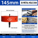 145mm Bi-Metal M42 High Speed Steel Hole Saw | with Pilot Drill Bit, Smooth Cutting Edge for PVC, Drywall, Wood, Plastic, Gypsum Board, Rubber, Thin Metal