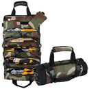 Portable Foldable Roll Up Tool Bag, Heavy Duty Tool Organizer Bag with 5 Compartments & 2 Detachable Pouches for Tools Storage, Waterproof Tool Roll Bag for Dad Men Electrician Mechanic Gifts - Green - Size 21.3*12.6in