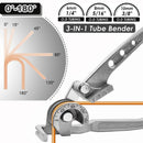3-in-1 Manual 180-Degree Tube Bender – Versatile Pipe Bending Tool for Copper, Aluminum & Thin Stainless Steel Tubing, Metric Sizes, Ideal for HVAC, Plumbing, Automotive & DIY Projects(silver)