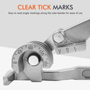 3-in-1 Manual 180-Degree Tube Bender – Versatile Pipe Bending Tool for Copper, Aluminum & Thin Stainless Steel Tubing, Metric Sizes, Ideal for HVAC, Plumbing, Automotive & DIY Projects(silver)