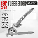 3-in-1 Manual 180-Degree Tube Bender – Versatile Pipe Bending Tool for Copper, Aluminum & Thin Stainless Steel Tubing, Metric Sizes, Ideal for HVAC, Plumbing, Automotive & DIY Projects(silver)