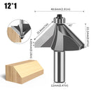12mm*1/4  45-Degree Chamfer Router Bit for Woodworking Edge Shaping for Furniture and Cabinet Projects(Gray)