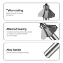 12mm*1/2 45-Degree Chamfer Router Bit for Woodworking Edge Shaping for Furniture and Cabinet Projects(Gray)