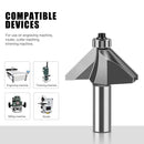 12mm*1-1/4 45-Degree Chamfer Router Bit for Woodworking Edge Shaping for Furniture and Cabinet Projects(Gray)