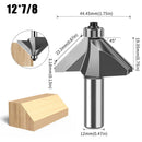 12mm*1-1/4 45-Degree Chamfer Router Bit for Woodworking Edge Shaping for Furniture and Cabinet Projects(Gray)