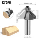 12mm*1-1/2 45-Degree Chamfer Router Bit for Woodworking Edge Shaping for Furniture and Cabinet Projects(Gray)
