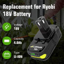 18V P108 Ryobi 18V Battery Replacement P117 Charger Lithium-Ion Battery Power - Black - Size 2000mAh