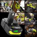 18V P108 Ryobi 18V Battery Replacement P117 Charger Lithium-Ion Battery Power - Black - Size 4000mAh