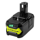 18V P108 Ryobi 18V Battery Replacement P117 Charger Lithium-Ion Battery Power - Black - Size 5000mAh
