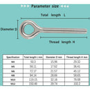 M6 304 Stainless Steel Ring Long Screw Threaded ROd Ring Bolt 10 pcs