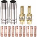 Melt Inert Gas (Mig) Welding Torch Accessory Kit 0.8Mm Conductive Contact Tip Nozzle Connection Bar 15Ak Consumables,