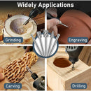 20 pcs ROtary Burr Set, High Speed Steel Carving Tool With 3Mm Grinding Head For Woodworking Carving Engraving Drilling