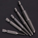 Screw Drill Bits, Stud Removal Tool, 5 pcs Broken Screw Extractor Hex Shank Fine Teeth DAmaged Bolt Removal Tool