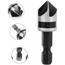 3 pcs 1/4" Hex Hcs Countersink Bit 5 Flute Countersink Drill Bits Countersink Bit 12Mm/16Mm/19Mm For Wood Metal
