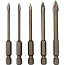 5 pcs Triangle Drill Bit Set, Carbide Tile Drill Bits, Efficient Universal Drilling Tool For Glass, Tile, Concrete,