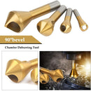 4 pcs Deburring Countersink Bit 90°Hss Titanium Coated Countersink Drill Bit Metal Chamfering Screw Tool Suitable For