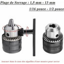 1.5-10Mm 6.35Mm Hex Shank Quick Change Drill Chuck Adapter, 1/2-20Unf Drill Chuck Converter With Chuck Key For Electric