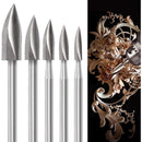 Wood Carving Bit Set For ROtary Tool, 5 Pieces Wood Carving Bits With 1/8 Inch Shank For Diy Woodworking, Engraving,