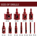 Diamond Hole Saw Set, Diamond Core Drill Bit For Tile/Glass/Marble (6Mm-50Mm 11 pcs)