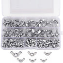 Wing Nut Assortment (100 Pieces) - Sizes M3, M4, M5, M6, M8 And M10 - 304 Stainless Steel Fastener Screws - Silver Wing