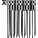 11 Piece Long Torx Screwdriver Bit Set - Magnetic Bits - 1/4" Hex Shank - Sizes T6 To T40 - 100Mm Length