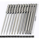 11 Piece Long Torx Screwdriver Bit Set - Magnetic Bits - 1/4" Hex Shank - Sizes T6 To T40 - 100Mm Length