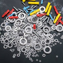 360 pcs Stainless Steel Flat Washers Assortment Kit, M2.5 M3 M4 M5 M6 M8 M10 M12 Metal Washers For Screw Sealing Gasket