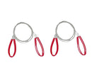 2 pcs Stainless Steel Wire Saw for Camping Hiking Emergencies, Cuts PVC Wood Plastic, Lightweight Durable, Red