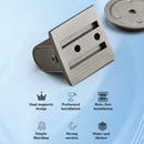 Magnetic Floor Door Stopper with Self-Adhesive Mount and Raised Disc, No-Drill Metal Door Holder for Home Use, Grey