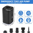 Electric Air Pump, Rechargeable Electric Pump, Ultralight Portable Air Pump, Floating Air Mattress, Outdoor Camping Air Pump, Black
